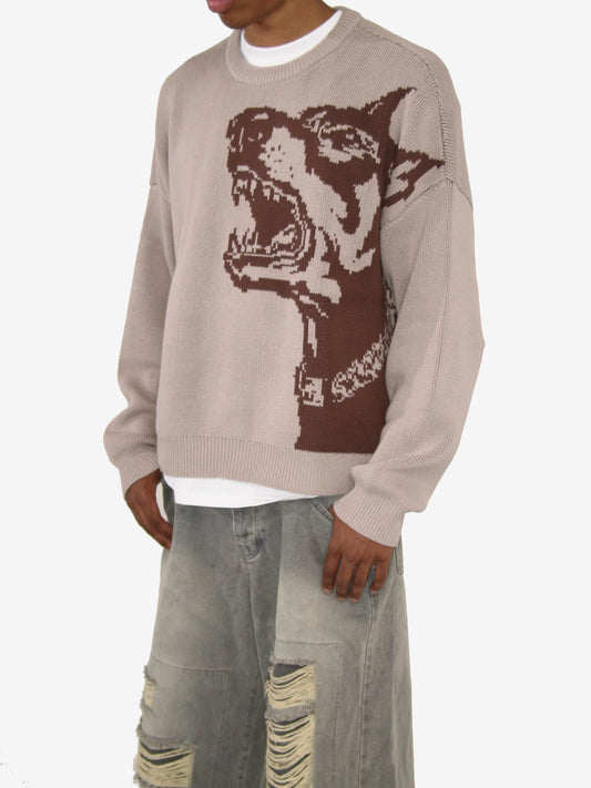 Doberman Brown Knit Sweater