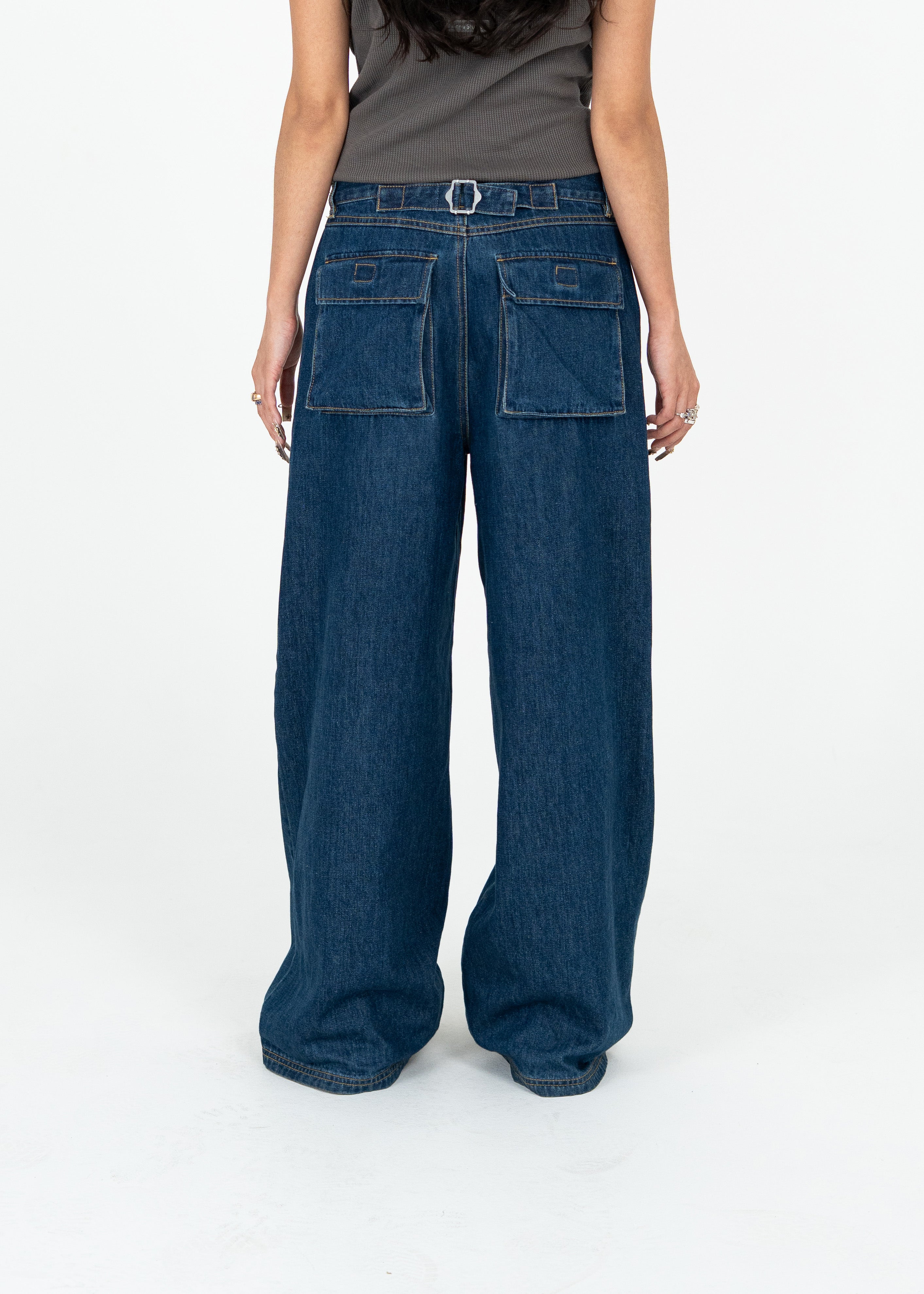 Dark Navy Baggy Jeans – DEVOTEE LA