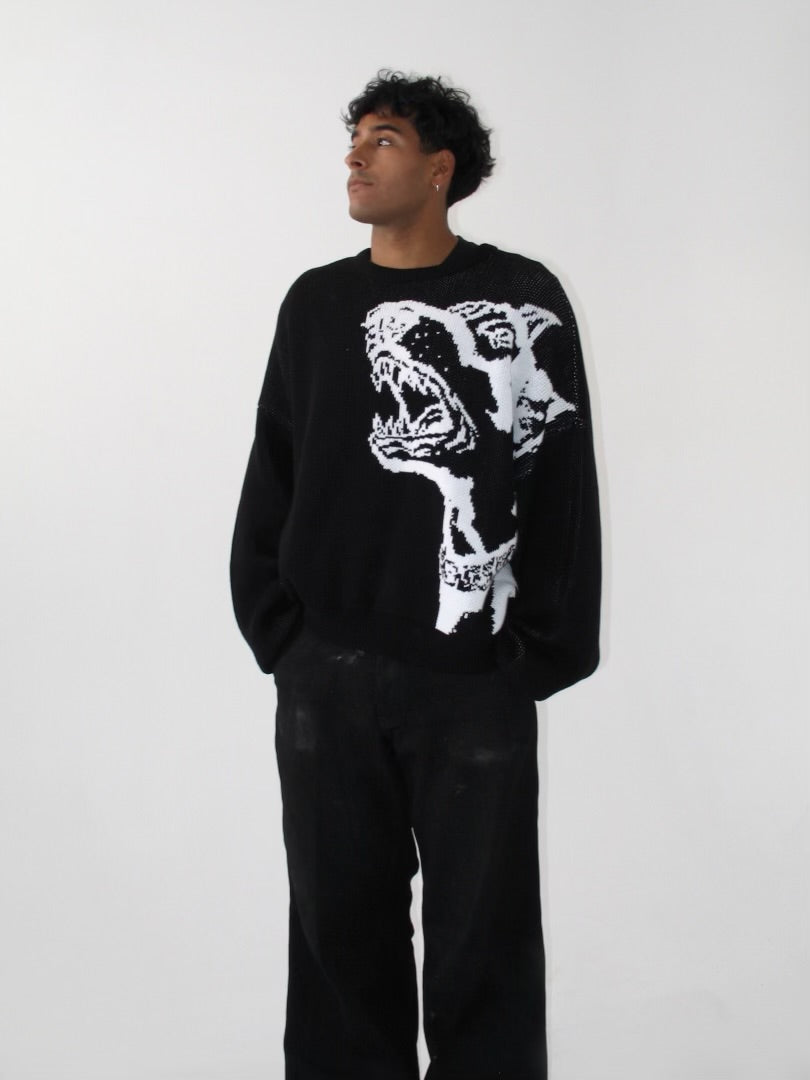 Doberman Black Knit Sweater