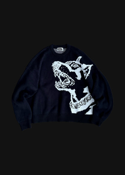 Doberman Black Knit Sweater